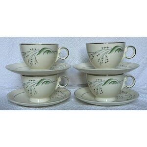 Green Wheat by Taylor Smith Taylor 4 Cup 4 Saucer Set Of 8